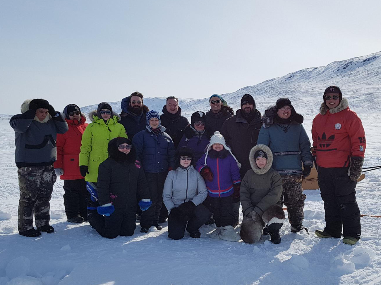 Martin Phillipson, dean of law, and Nunavut Law Program students in April 2019.