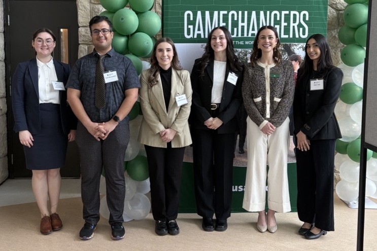Photo of six USask Law students posing for a group photo. 